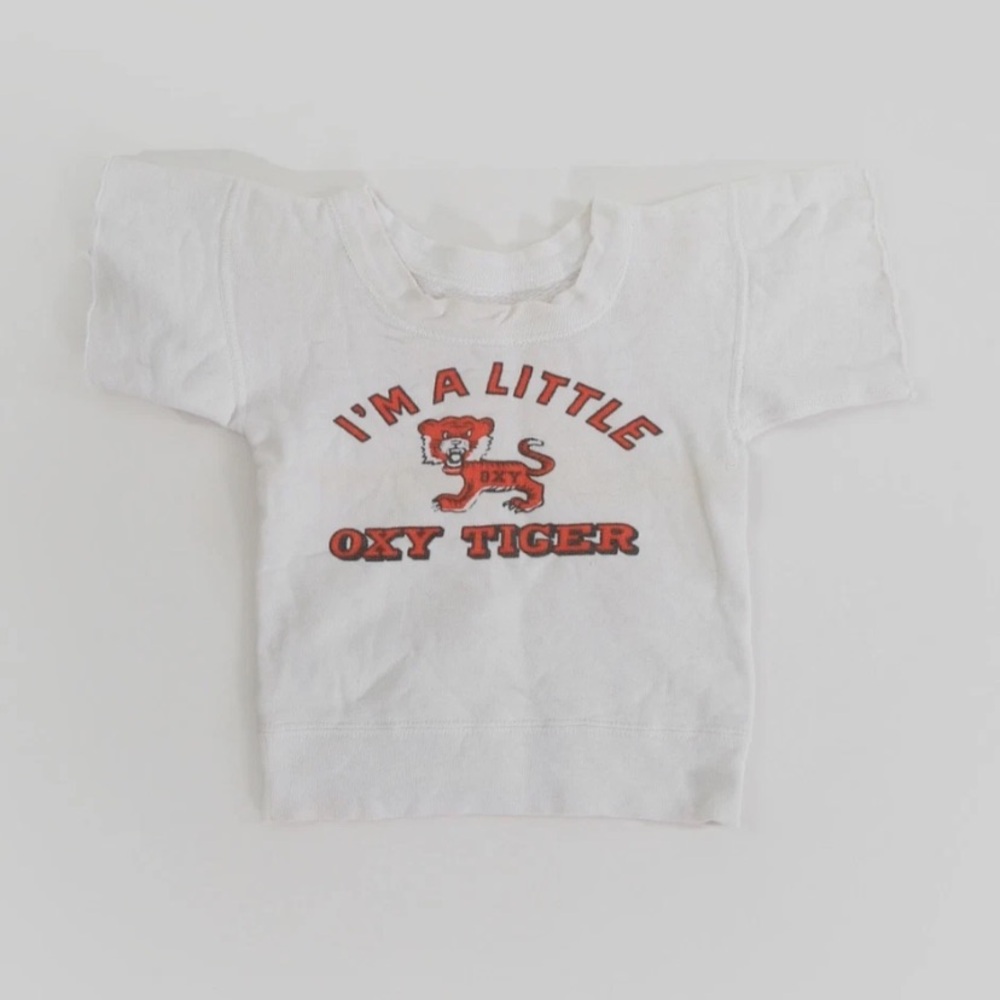 Vintage 50s Kids "I'm a little Oxy Tiger" sweatshirt | 1950s Occidental College